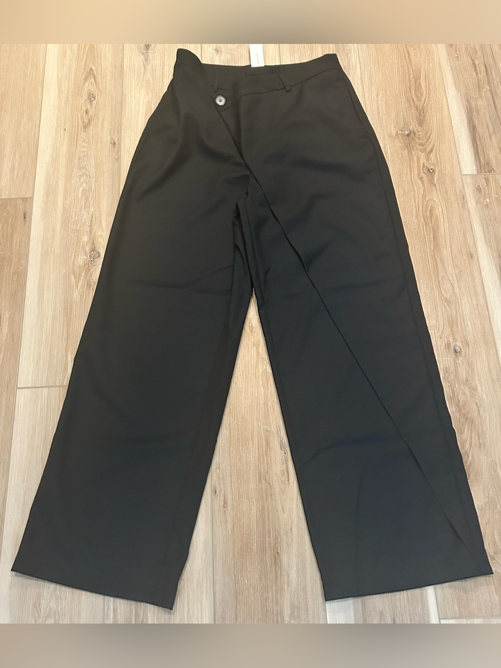 Commense Black Wide-Leg Dress Trousers